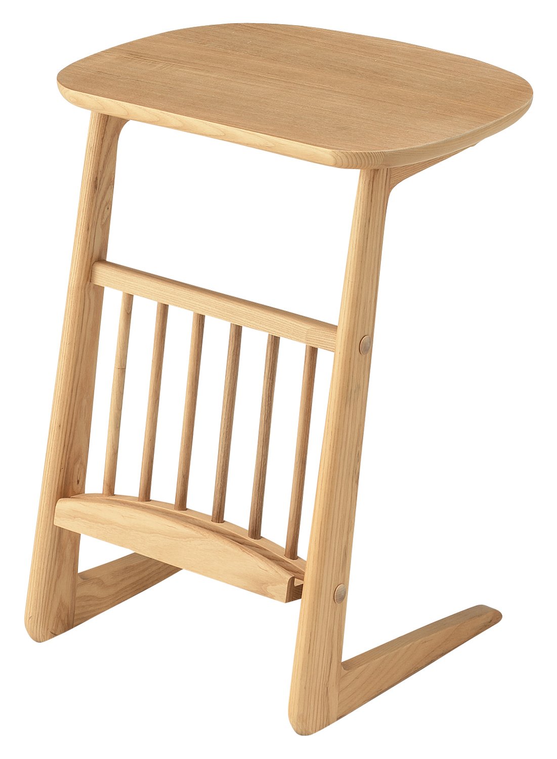 AZUMAYA Natural Ash Solid Wood Coffee Side Table with Magazine Rack - Modern Living Room & Bedroom Accent Table for Coffee, Books, and Decor - HOT-535NA