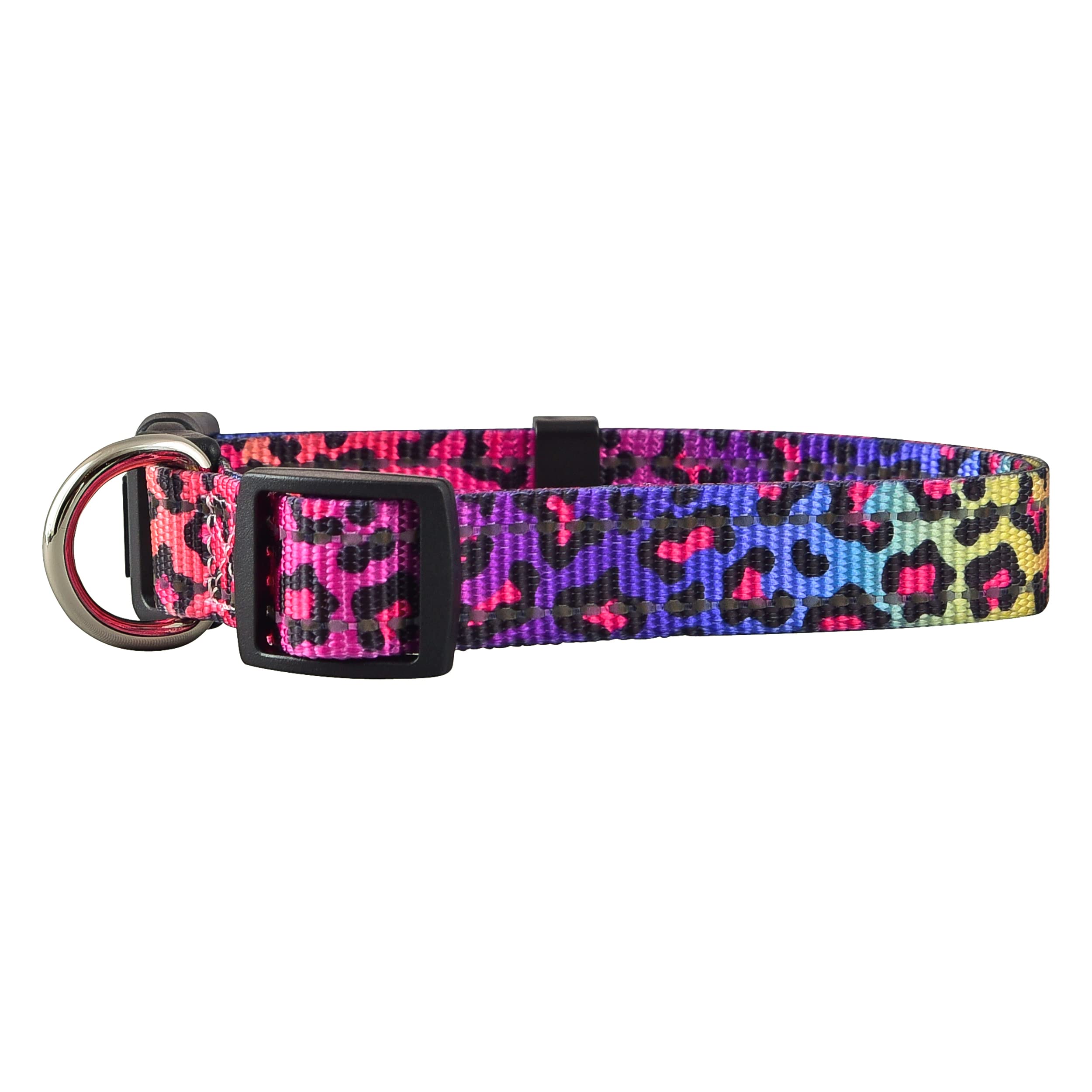 Native Pup Reflective Dog Collar - Small Leopard Print Adjustable Pet Collar for Night Safety Walking | Perfect for Small Dogs, Puppies & Outdoor Adventures