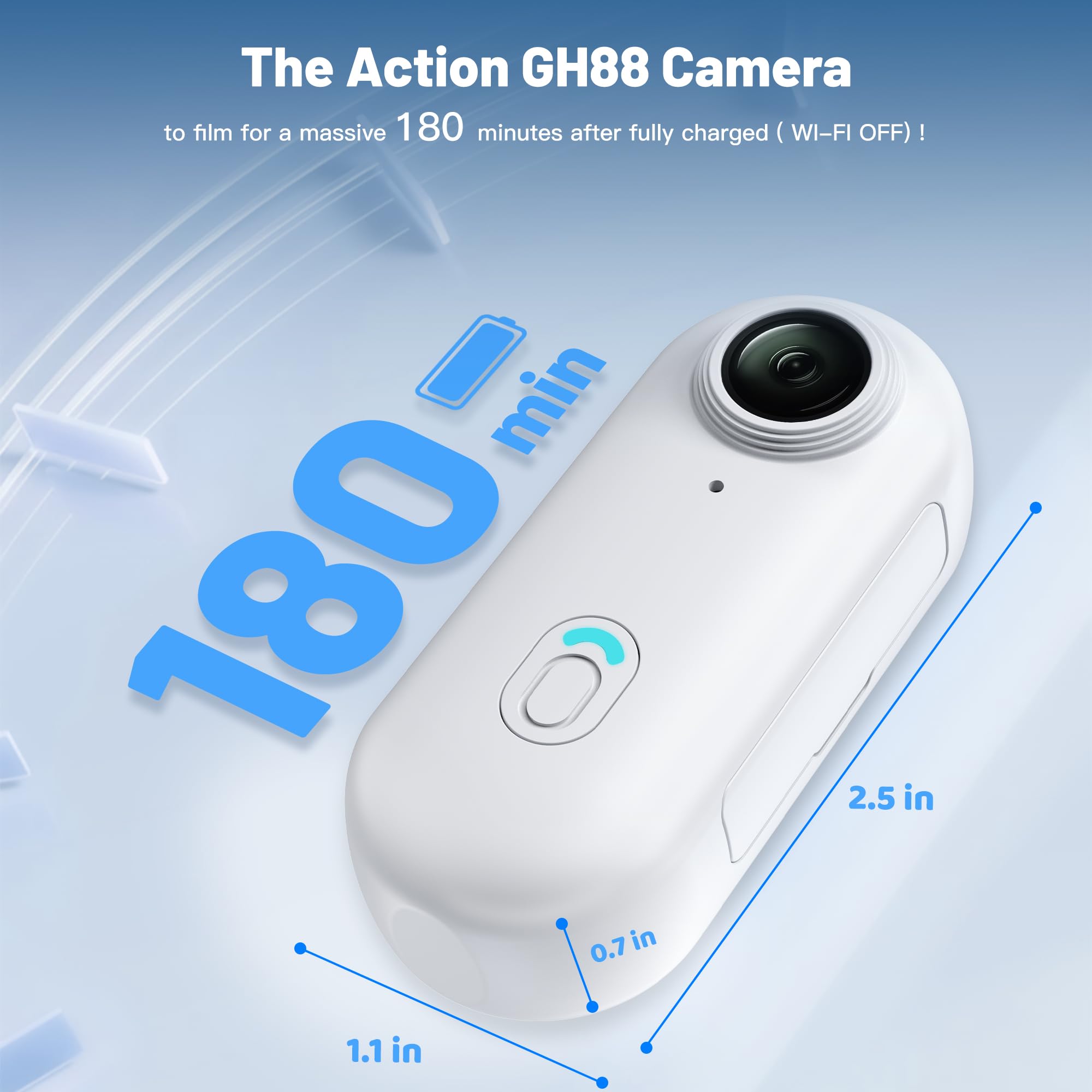 128GB FHD 1080P Mini Body Camera - Wearable Hands Free Action Cam with Thumb Size Design | Portable Body Worn Camera for Pet Walking, Work, Travel, Security & Outdoor Adventures (White)