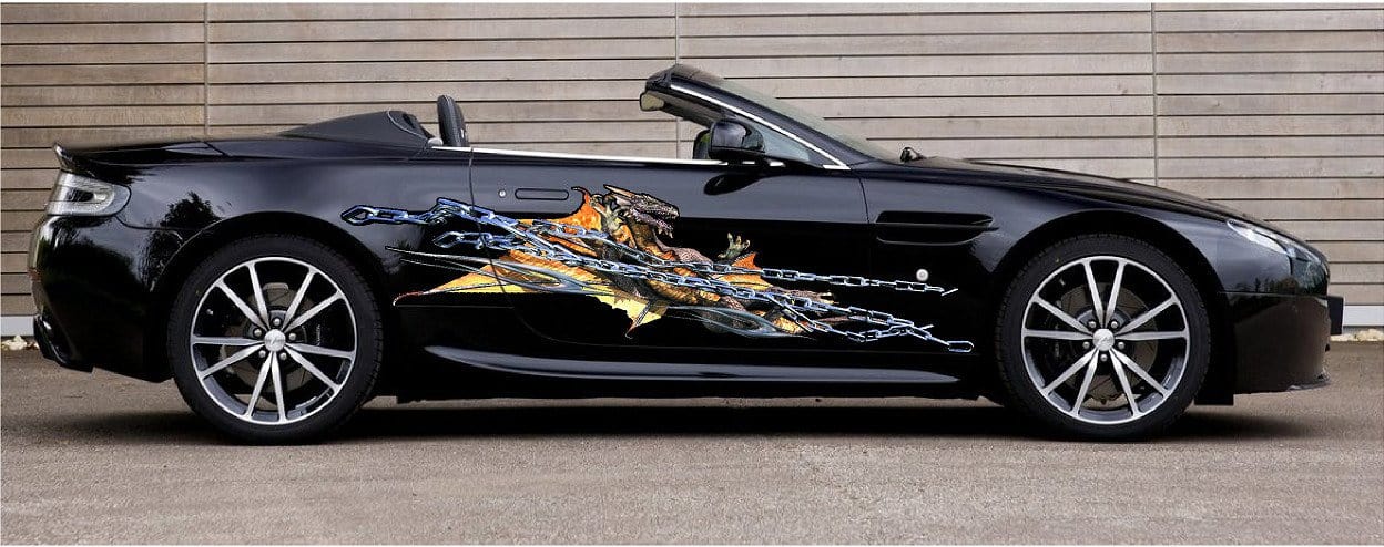 Premium Chained Dragon Vinyl Decals for Cars, Trucks & Semi Trailers - Waterproof Car Stickers for Vehicle Customization & Personalization - Perfect for Auto Enthusiasts & Decorative Racing Style