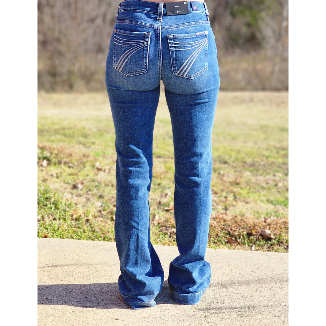 7 For All Mankind Women's Sacramento Dojo Trouser - High Waist Slim Fit Stretch Jeans for Casual & Work Wear | Comfortable Everyday Pants for Office, Travel & Date Night
