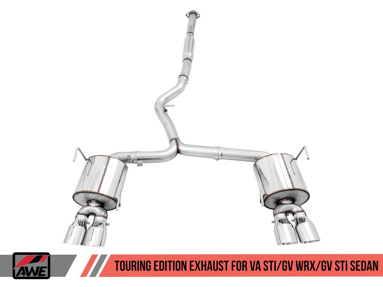 AWE Tuning Touring Cat-Back Exhaust System for 2011-2014 Subaru WRX & 2011-2021 STI Sedan - Performance Exhaust Upgrade for Enhanced Sound and Power - Perfect for Street Driving and Track Days