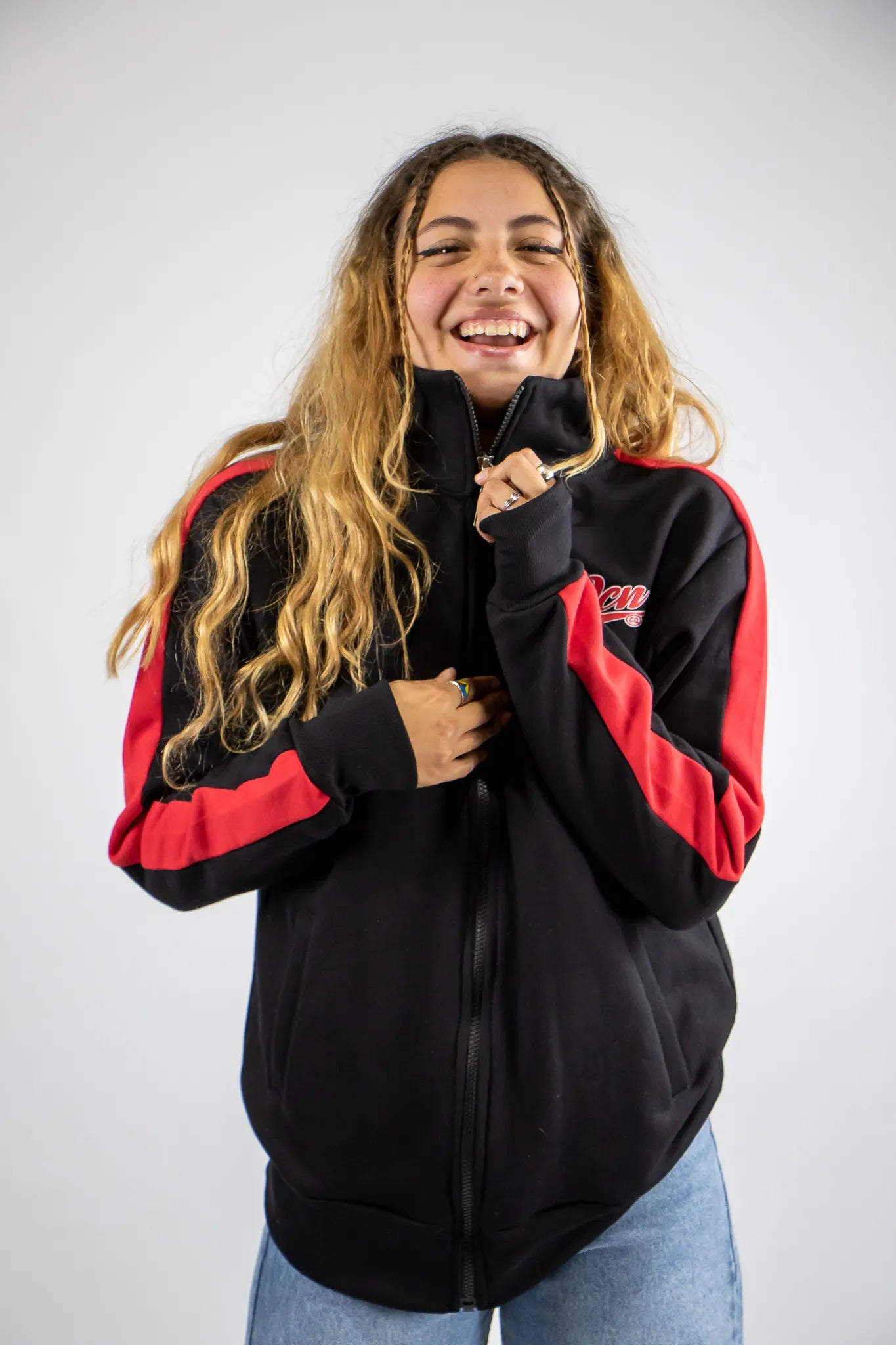 Unisex OCN H Blend Black Red Jacket - Lightweight Waterproof Windbreaker for Outdoor Hiking, Camping & Travel