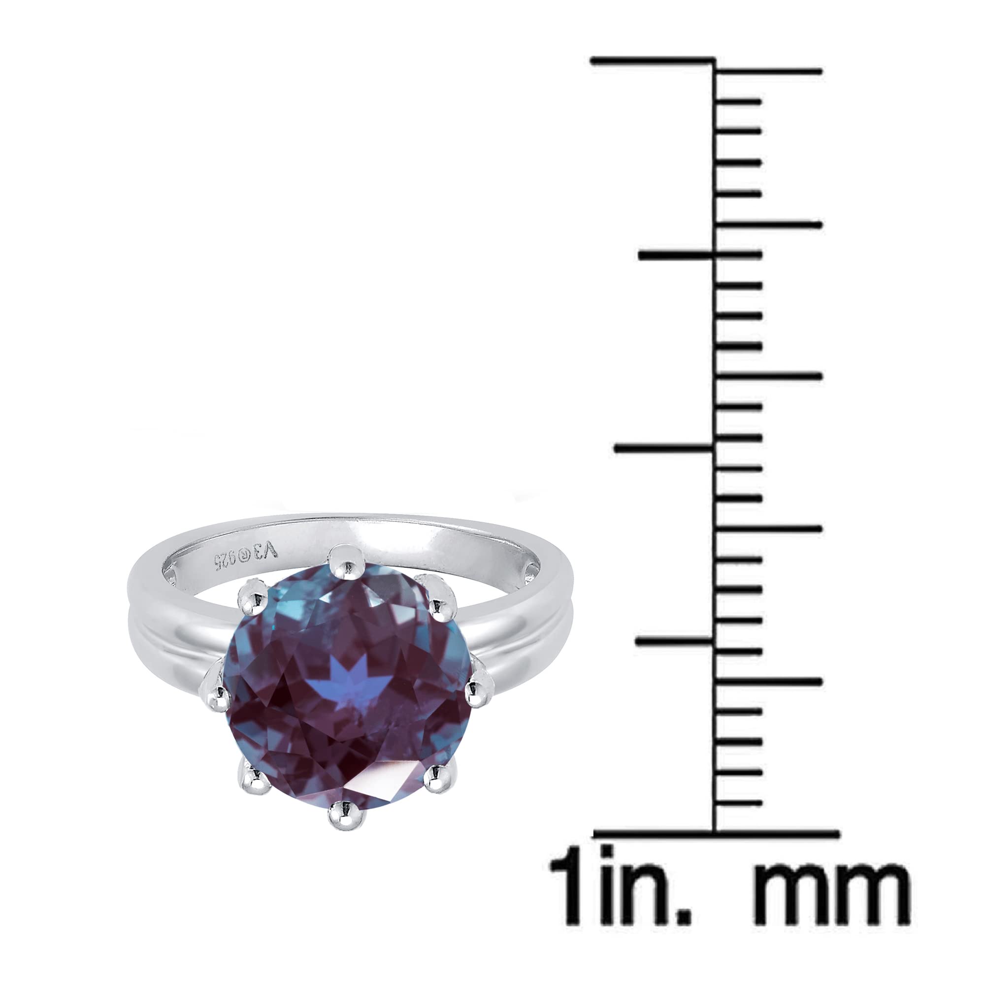 Elegant Sterling Silver Alexandrite Solitaire Ring | Color Changing Gemstone | Perfect for Engagement, Anniversary & Special Occasion Gifts
