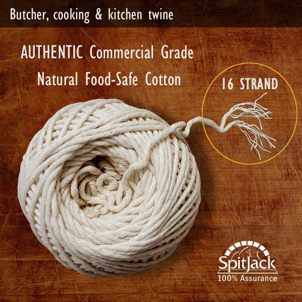 Butcher's Kitchen Twine - Food Grade White String for Meat Trussing, Gardening | 2-Pack 370ft