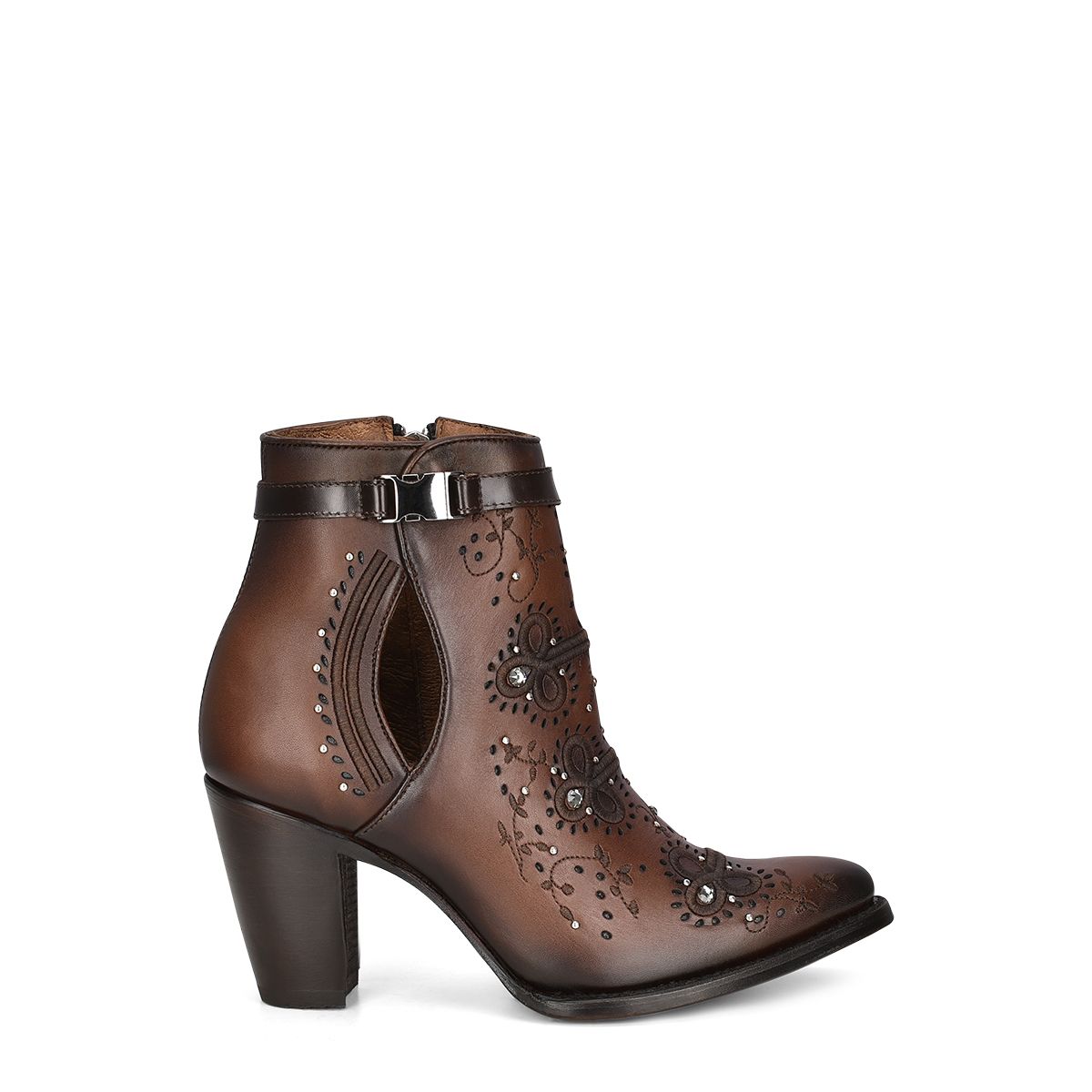 Women's Cuadra Brown Western Cowgirl Ankle Boots - Genuine Cowhide Leather for Comfort & Style | Perfect for Rodeo, Country Dancing & Casual Wear