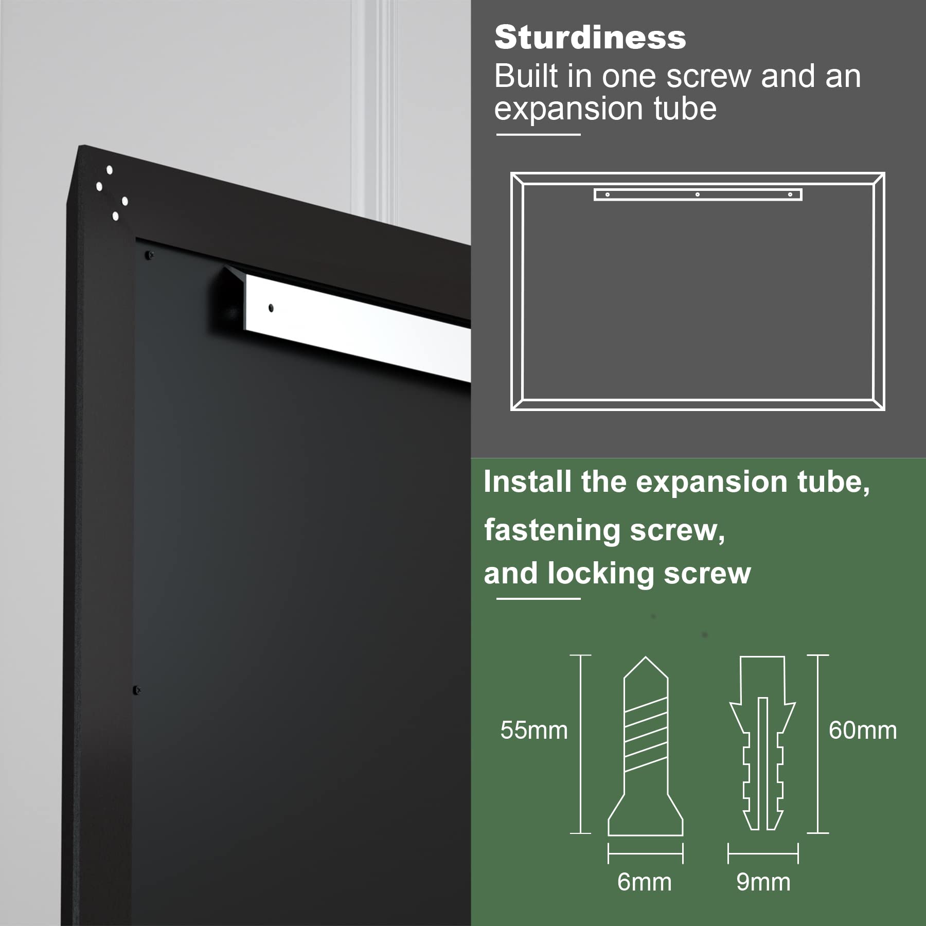 36 x 30 Inch Black Framed Bathroom Mirror - Modern Matte Black Wall Mirror with Beveled Edge for Vanity, Farmhouse Decor - Perfect for Bathrooms, Bedrooms & Entryways (Horizontal/Vertical Mounting)
