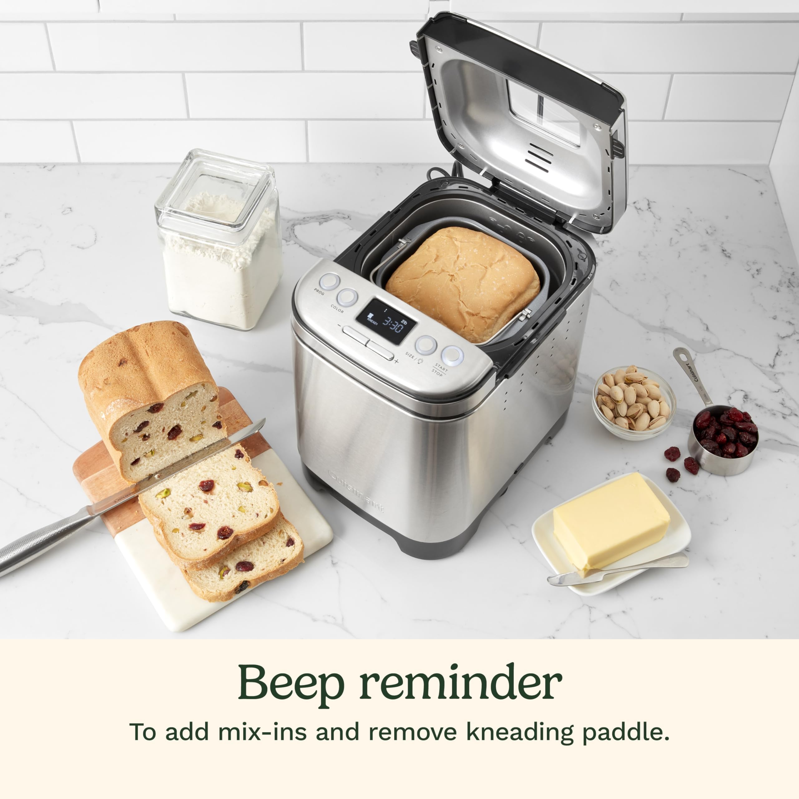 Cuisinart CBK-110NAS Automatic Bread Maker Machine - Compact 2lb Loaf Capacity with Customizable Settings for Homemade Bread, Perfect for Kitchens, Small Spaces & Gift Giving