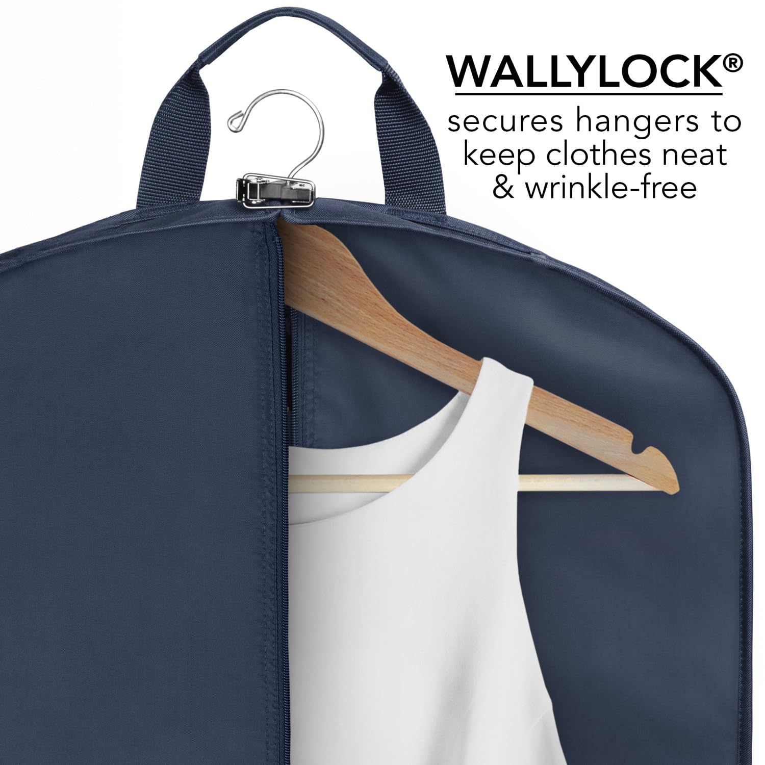 WallyBags® 60 Inch Deluxe Travel Garment Bag - Waterproof Suit Carrier for Business Trips, Weddings & Formal Events - Fits 3 Suits with Pockets & Hanging Hook