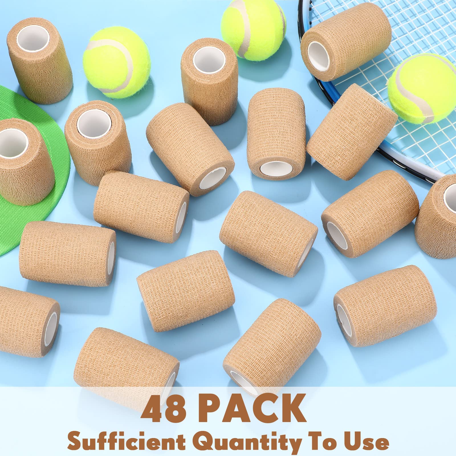 Treela 48 Pack Self Adhesive Wrap Bandages Bulk - 3