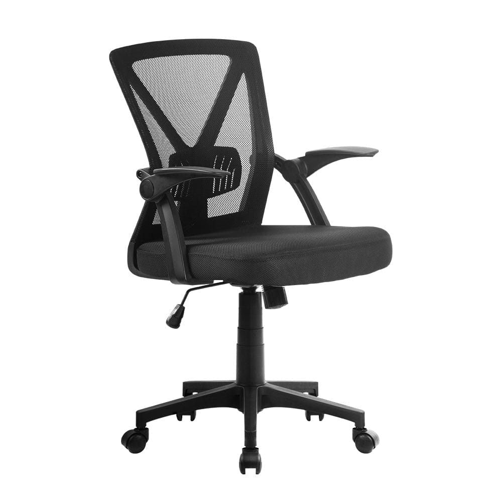 Ergonomic Mesh Office Chair with Mid Back Support - Black - Perfect for Home Office, Gaming, and Workspace Comfort