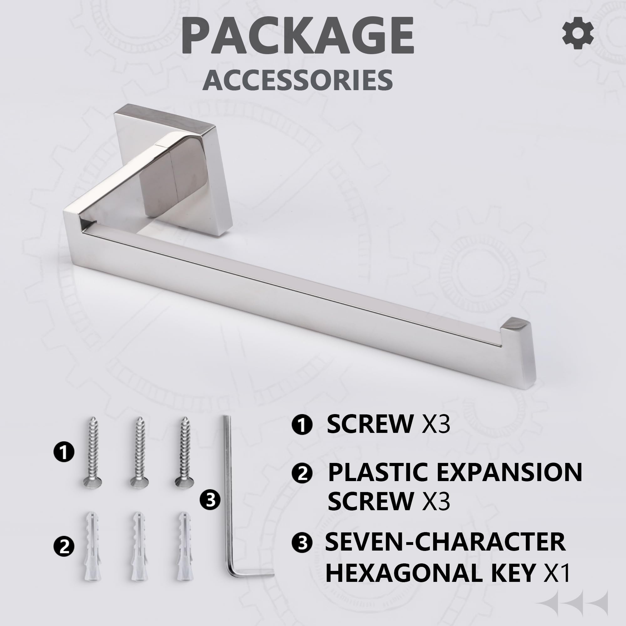 Chrome Silver 10-Inch Right Side Square Hand Towel Holder - Wall Mount Stainless Steel Towel Bar & Ring for Bathroom, Kitchen & Lavatory - Polished Towel Racks Hanger (A8806CP) - Perfect for Small Spaces & Modern Home Decor