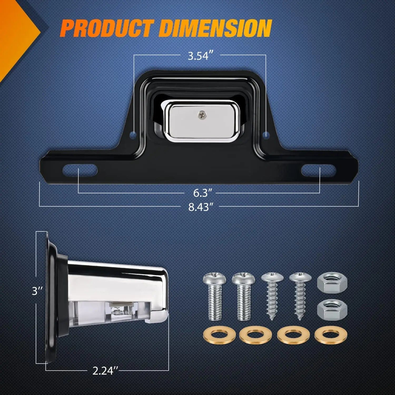 Bright LED License Plate Light - Chrome Housing for Cars, Trucks & SUVs - Easy Installation & Weatherproof - Perfect for Night Driving & Enhanced Visibility