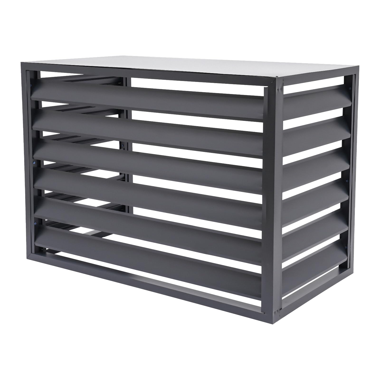 Free Standing Metal Air Conditioner Fence Screen for Outdoor Units - Decorative AC Cover Enclosure (39.4