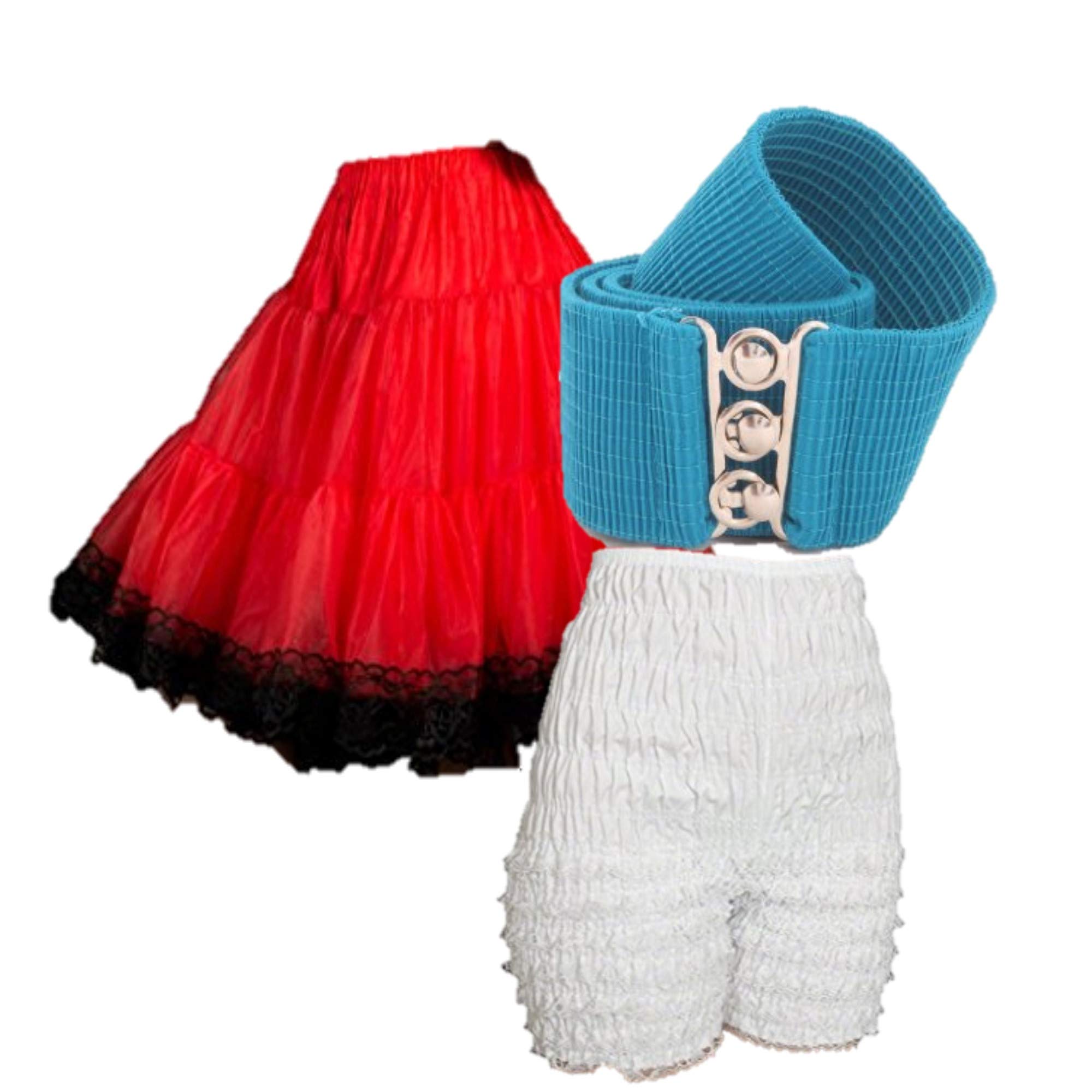 Malco Modes Vintage Mystery Grab Bag - 1 Petticoat, 1 Pettipant & 1 Belt Set (Random Styles) | Perfect for Retro Fashion, Pinup Outfits & 1950s Costume Parties