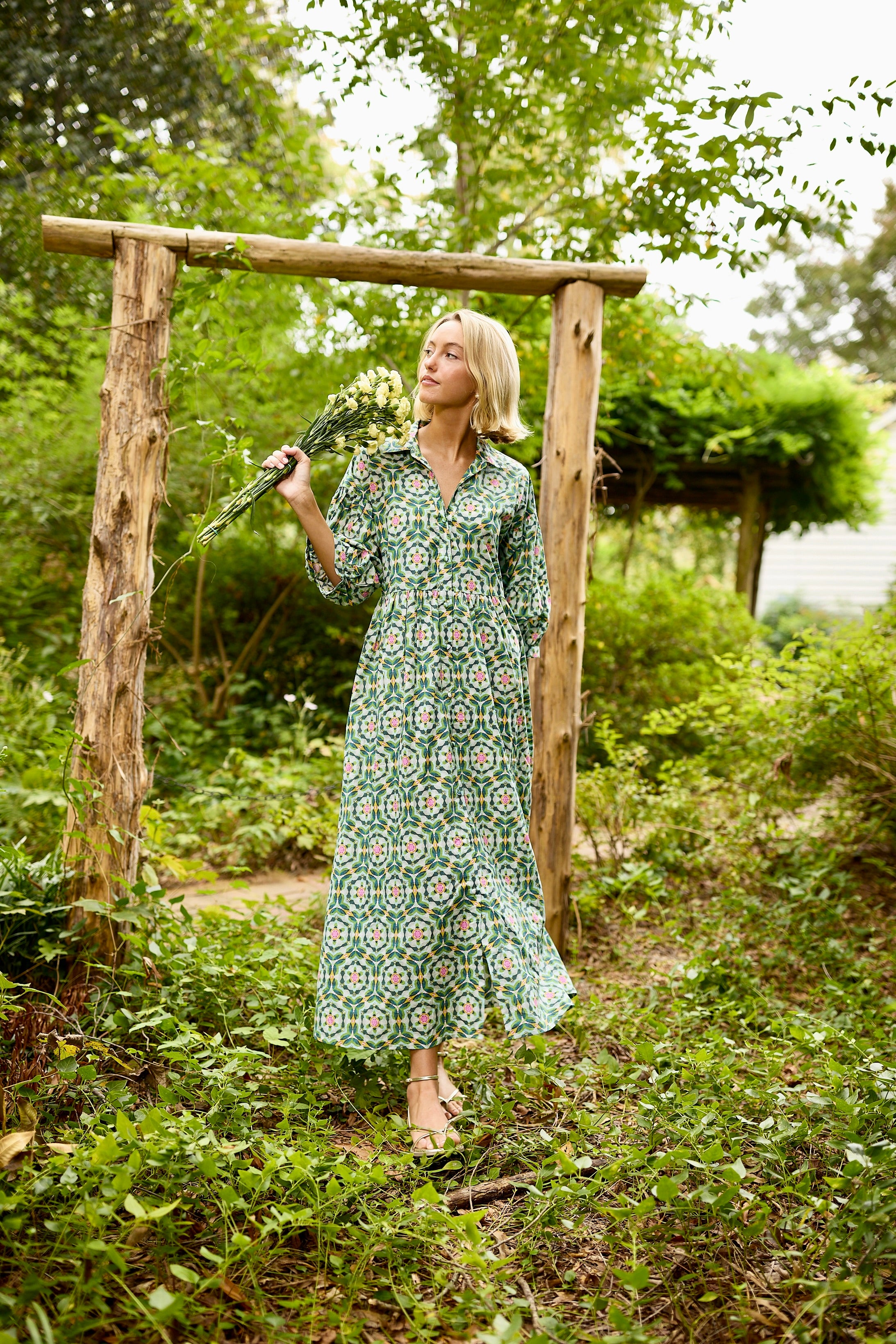 Penne Dress Morehead Blue - Women's Casual Floral Summer Dress for Beach, Vacation & Everyday Wear