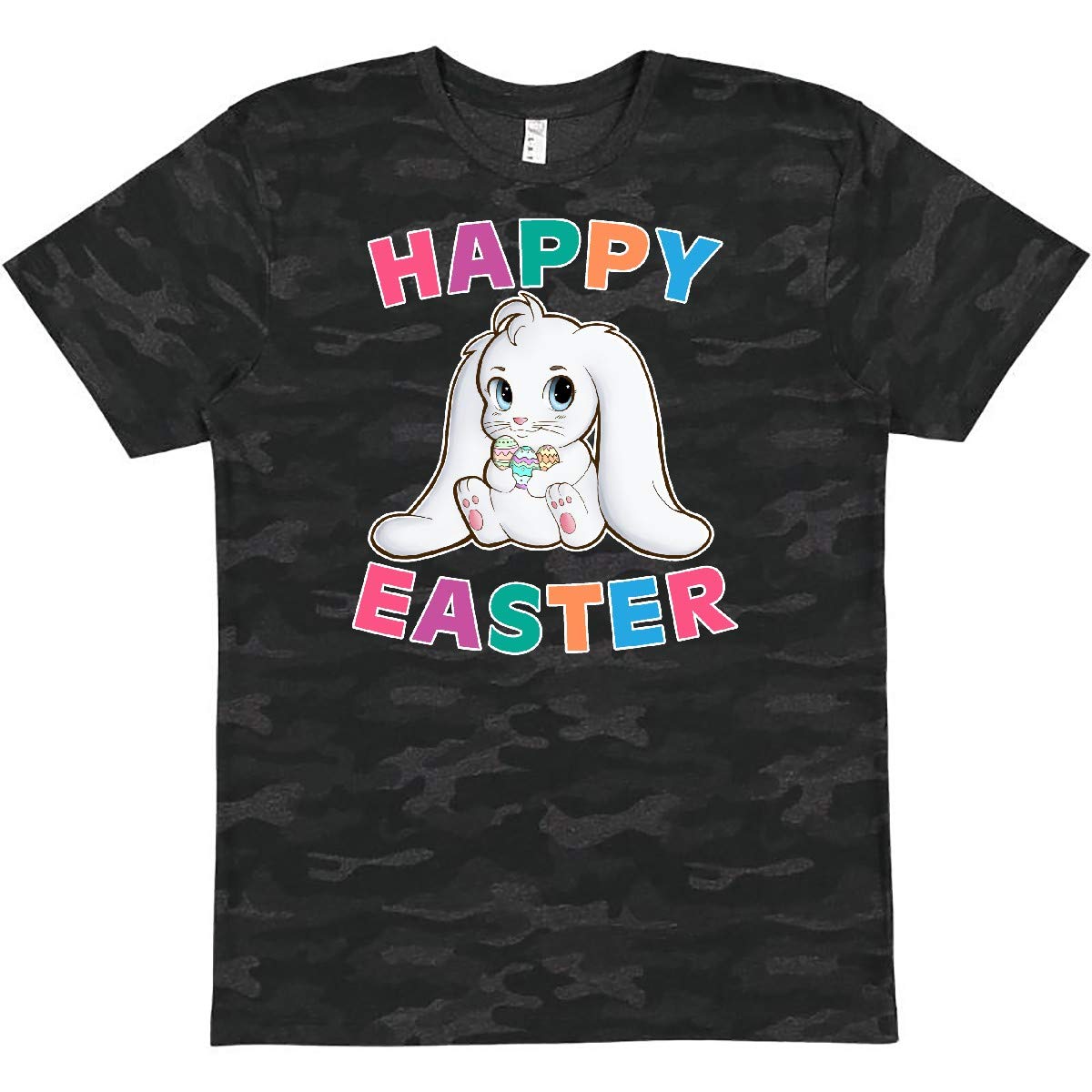 Inktastic Happy Easter Adorable Bunny Graphic T-Shirt for Women & Men - Cute Easter Bunny Tee for Spring Celebrations, Egg Hunts & Family Gatherings