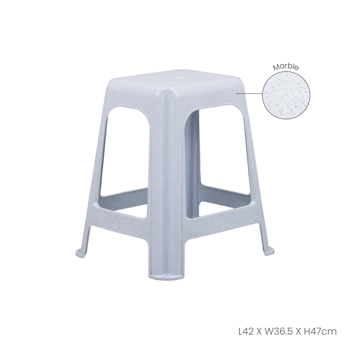 Modern Square Dining Stool (8596) - Comfortable & Stylish Kitchen Bar Stool for Home, Restaurant, and Cafe Use