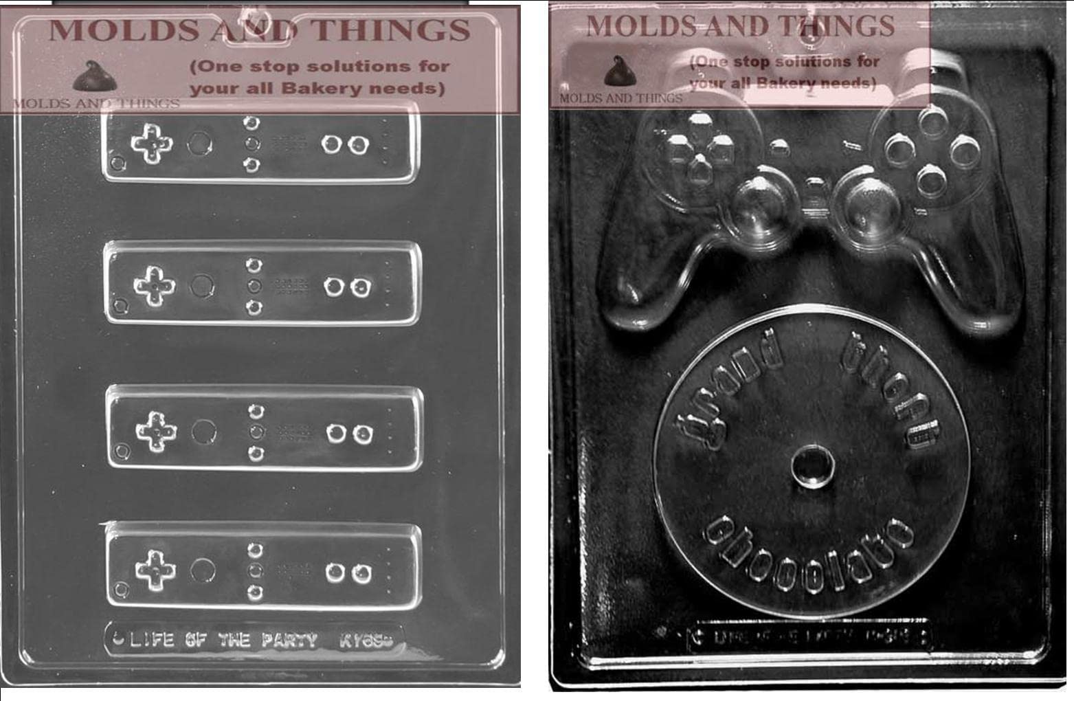 Electronic Game Controller Chocolate Candy Mold Set of 2 - DIY Video Game Themed Chocolate Molds with Instruction Manual for Birthday Parties, Gaming Events & Holiday Treats