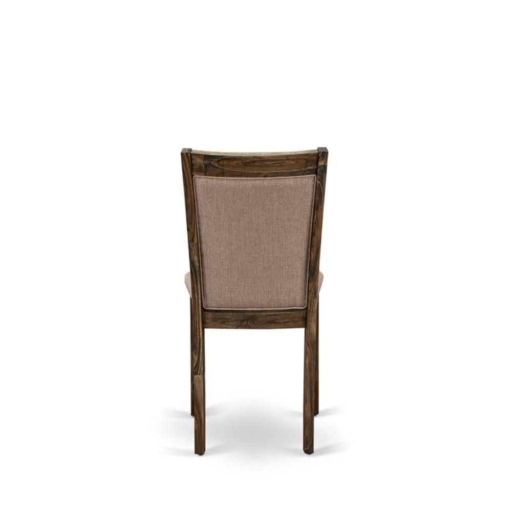 East West Furniture 5-Piece Kitchen Dining Set - 40x72 Inch Rectangle Table with X-Legs & 4 Upholstered Chairs, Dark Khaki Linen Fabric, Multi-Color - Perfect for Small Spaces, Breakfast Nooks, and Cozy Family Meals