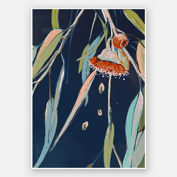 Coral Flowering Gum Unframed Art Print - Botanical Wall Decor for Living Room, Bedroom & Office - Perfect for Home & Office Decoration