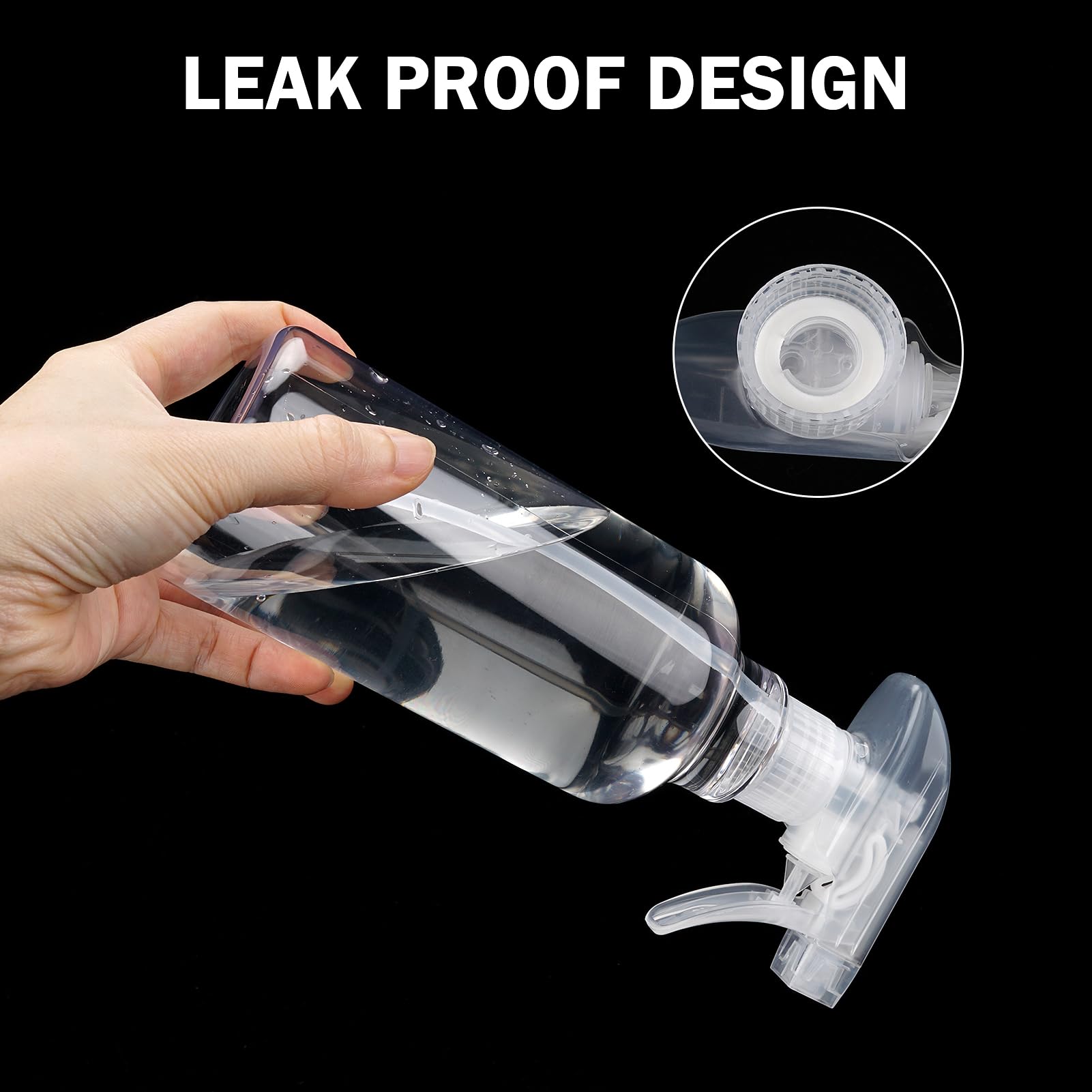16.9oz/500ml Heavy Duty Plastic Spray Bottles 2 Pack - Empty Clear Spray Bottle for Cleaning Solutions, Essential Oils, Hair Care & Cooking | Fine Mist & Stream Nozzle | Perfect for Home, Kitchen & Garden Use
