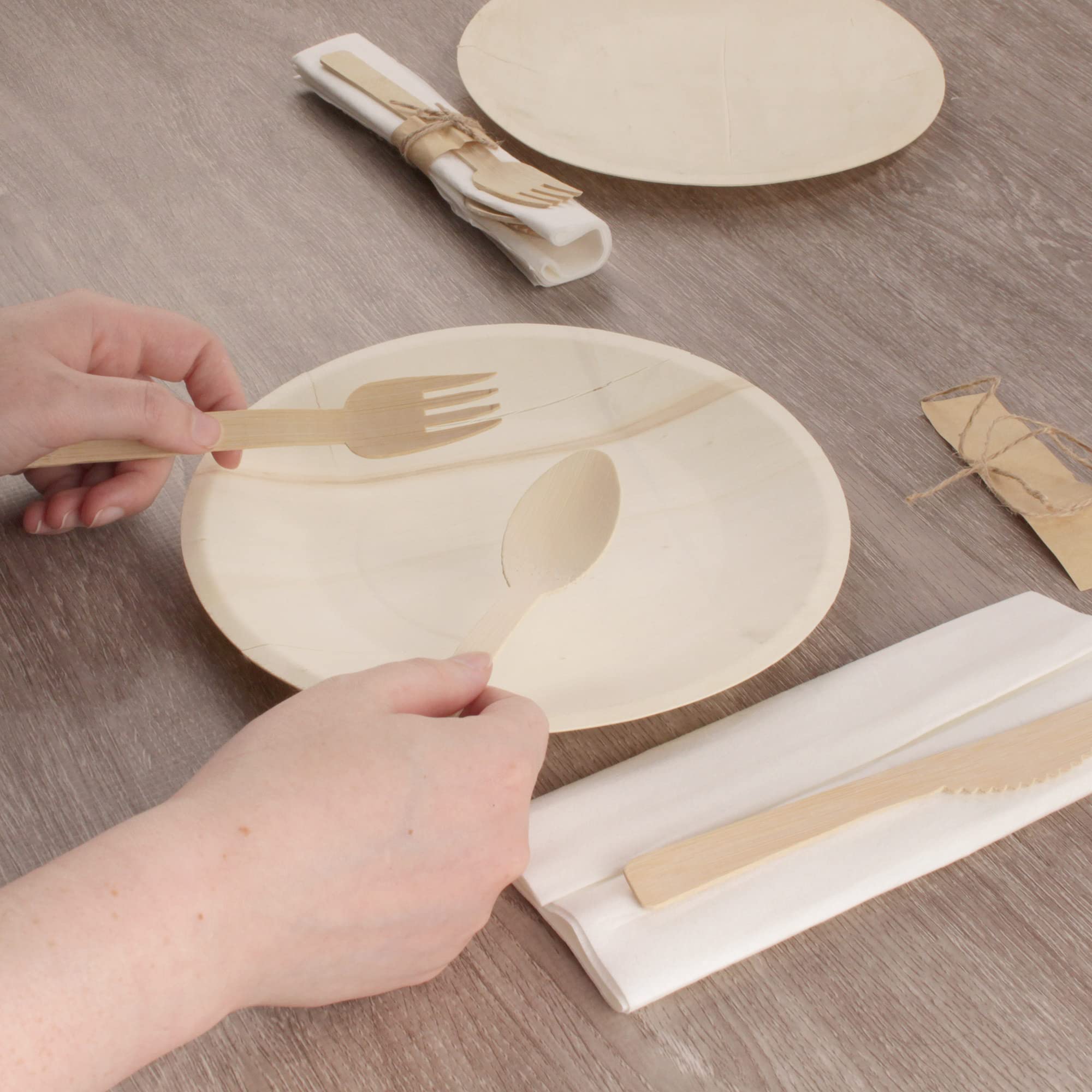 Bulk Pack 1000pcs Natural Bamboo Veneer Knives - Eco-Friendly Disposable Cutlery for Dinner Parties, Catering, Weddings & Events