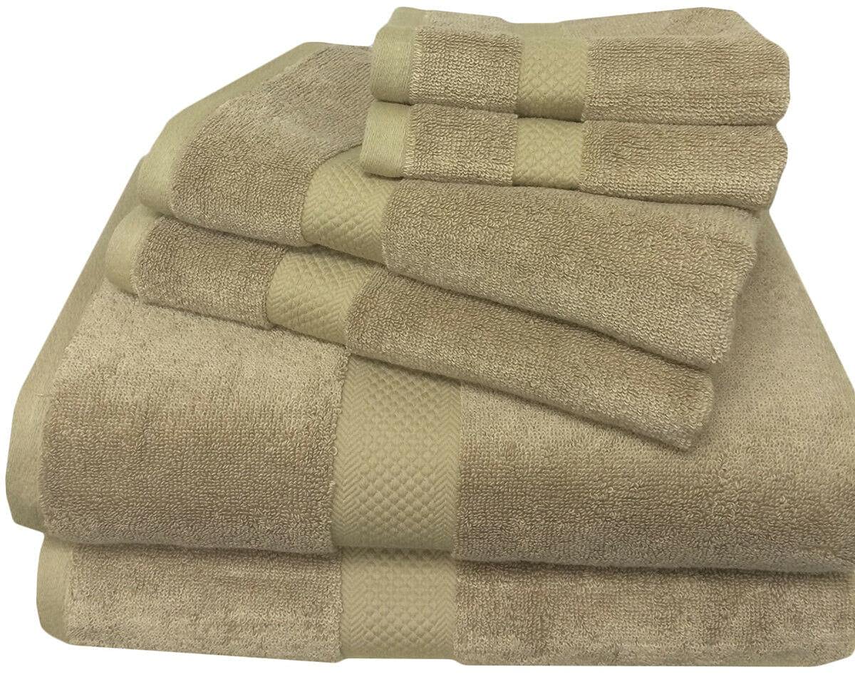 Premium 6-Piece Luxury Bamboo Cotton Blend Towel Set - Ultra Soft Bath & Bathroom Towels for Spa, Hotel, and Home Use