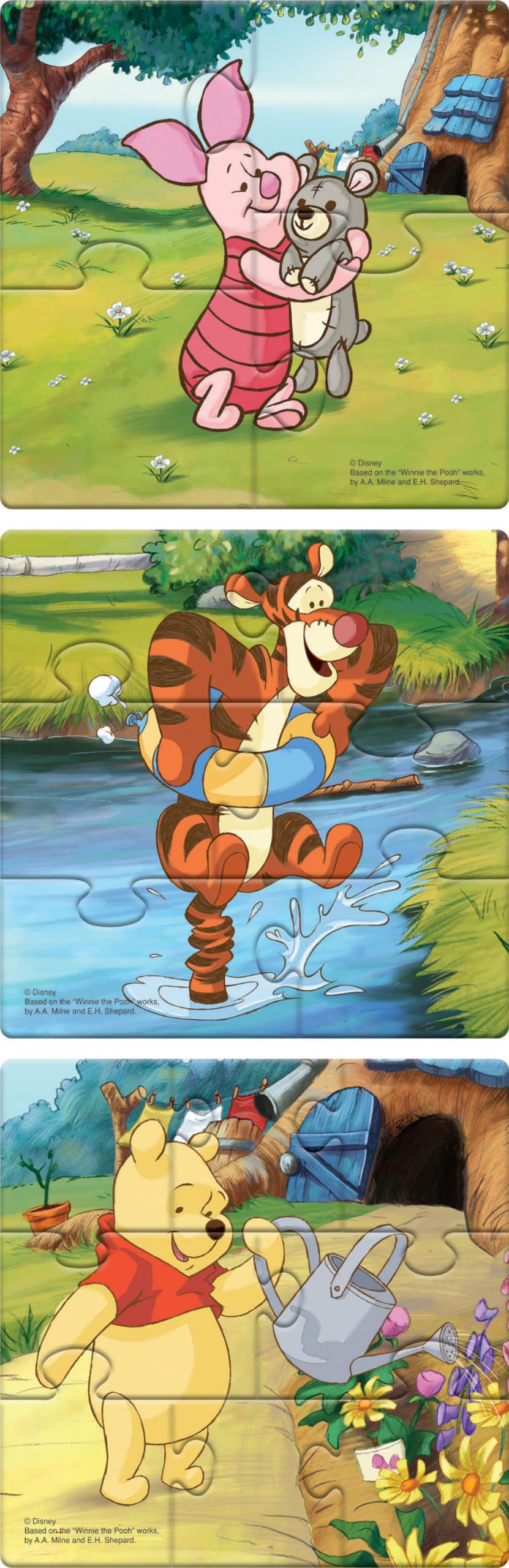 Disney Winnie The Pooh 3-Piece Jigsaw Puzzle Set for Kids Ages 3+ | Fun Educational Brain Game to Improve Focus & Memory | Perfect for Birthday Gifts, Preschool Learning & Family Game Night