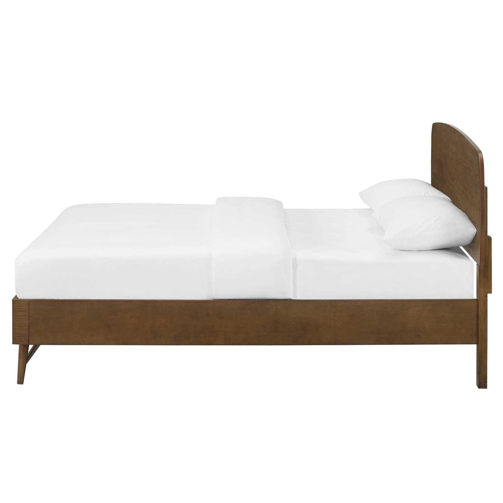 Modern Contemporary Urban Design Wooden Platform Bed Frame in Brown - Perfect for Minimalist and Scandinavian Style Bedrooms
