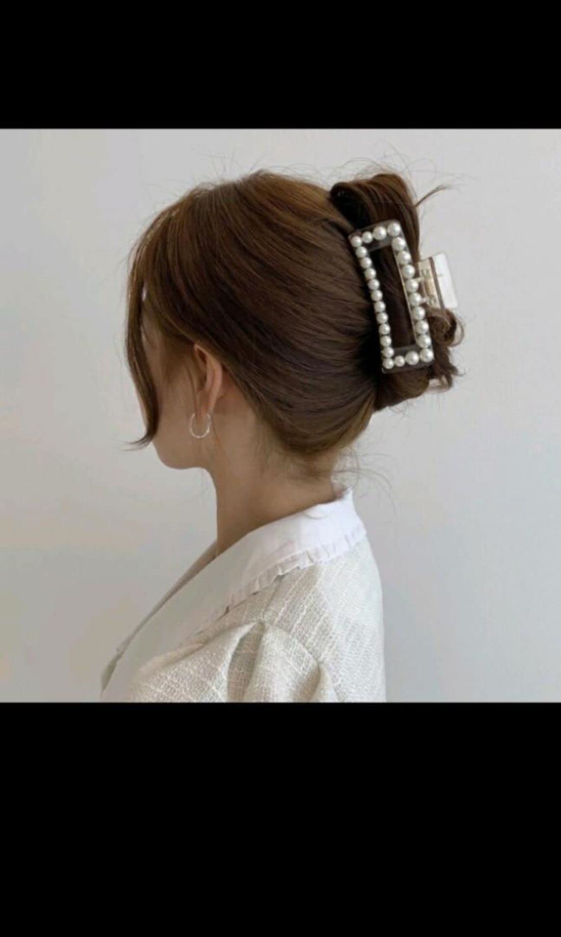 DENICRAAS Pearl Hair Claw Clips - Strong Hold Hair Barrettes for Women, Non-Slip Jaw Clips for Thick Hair - Perfect for Birthday Gifts, Business Events, Weddings & Everyday Styling