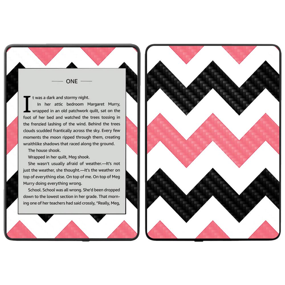 MightySkins Carbon Fiber Skin for Amazon Kindle Paperwhite 2018 (10th Gen) - Aqua Chevron Design | Waterproof Protective Cover with Durable Textured Finish | Easy to Apply & Remove | Made in USA | Perfect for Travel, Reading & Outdoor Use