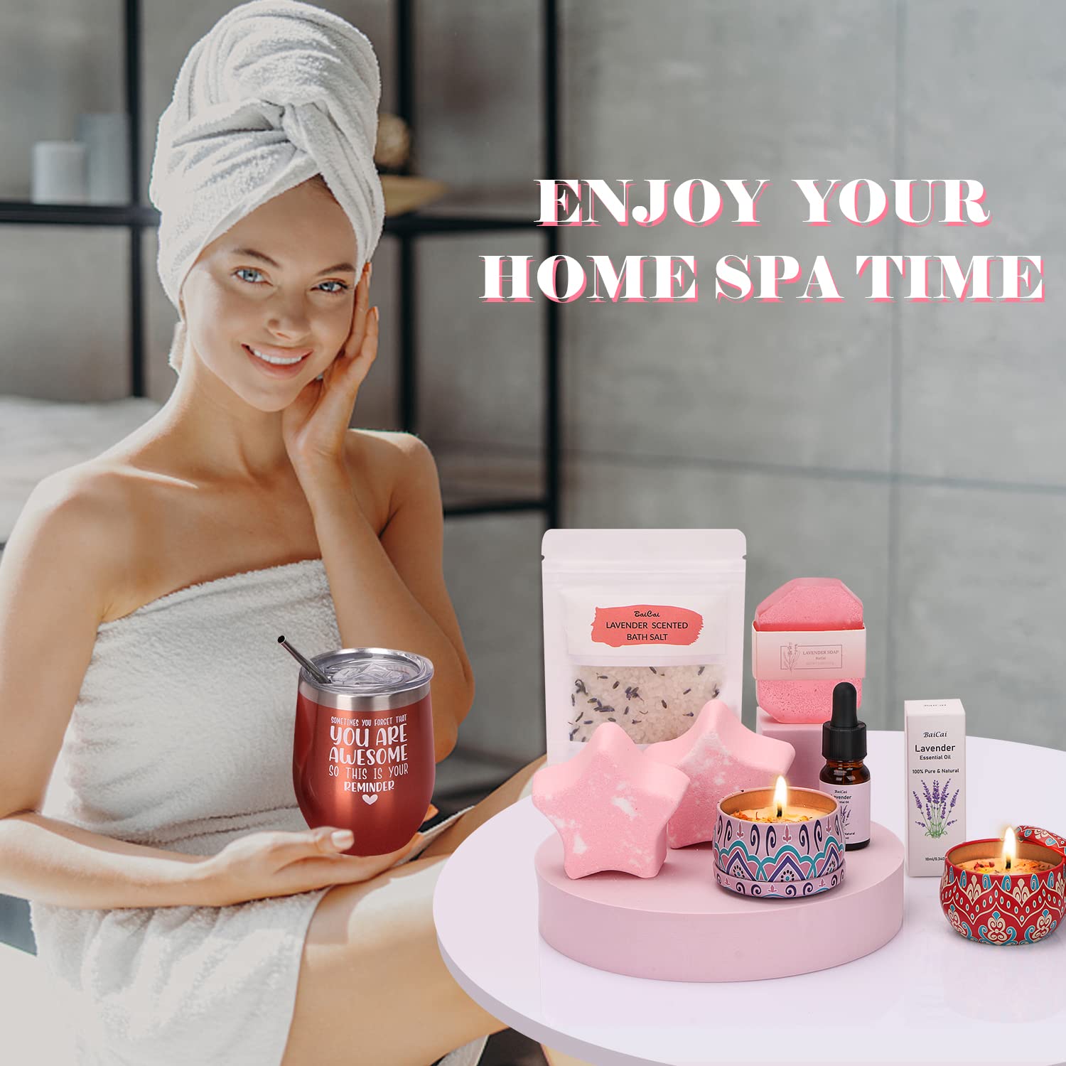 Luxury Self Care Gift Set for Women - Spa & Relaxation Birthday Pamper Hamper with Bath Essentials - Perfect Gift for Mom, Wife, Her - Ideal for Birthdays, Mother's Day, Get Well Soon & Stress Relief