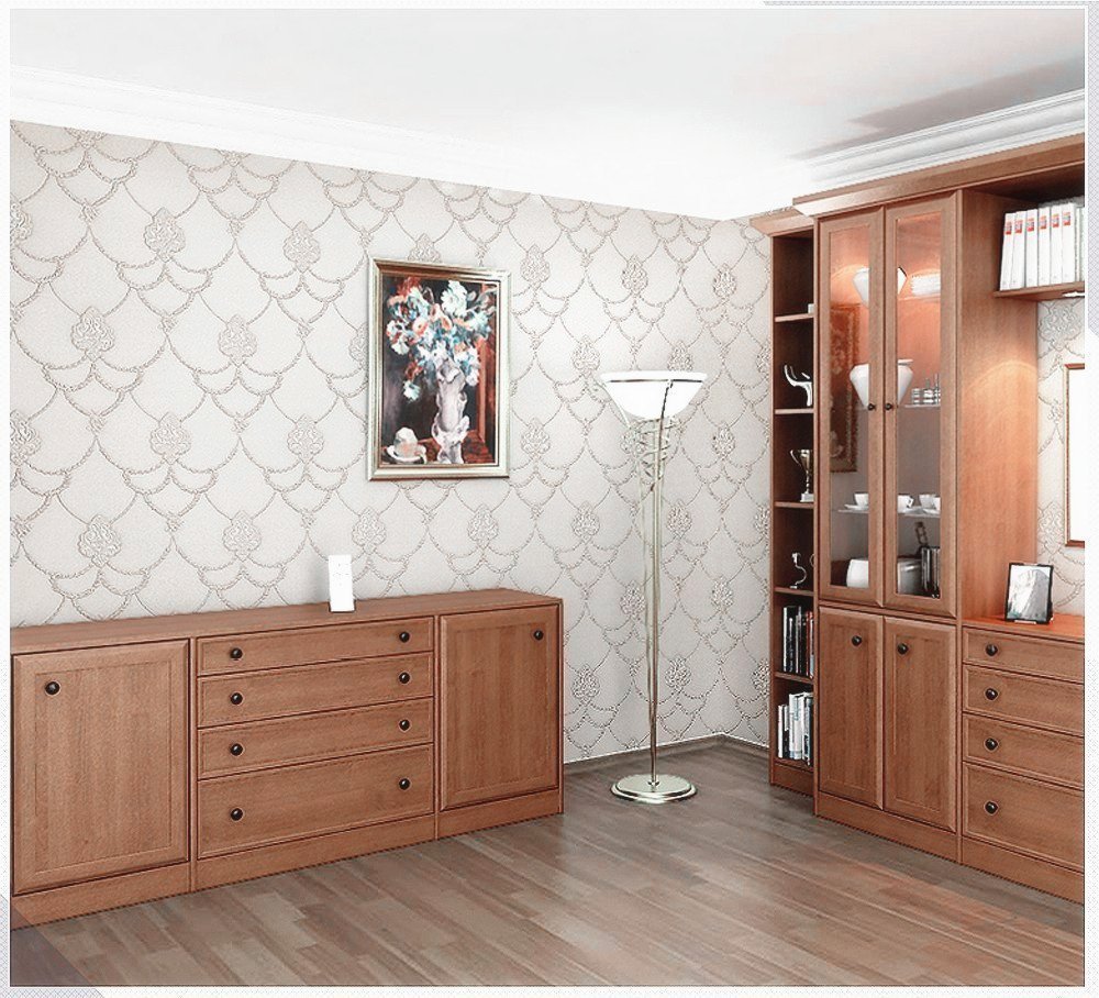 Elegant Damask Wallpaper for Living Room & Bedroom - Non-Woven French Design