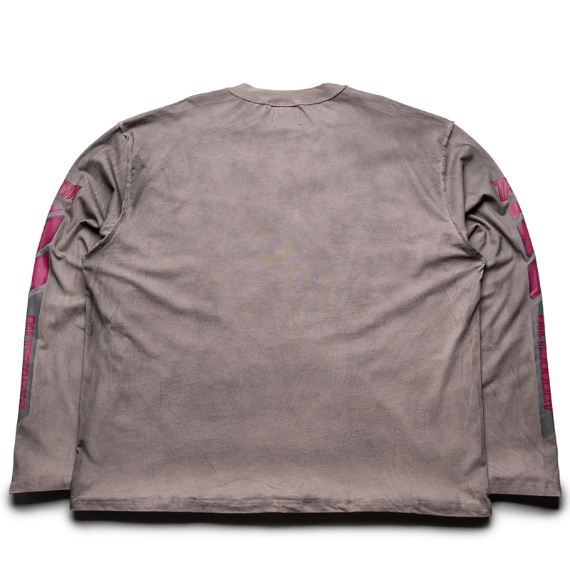 Diet Starts Monday Winners Long Sleeve Tee - Washed Grey & Pink - Gym, Workout & Casual Wear
