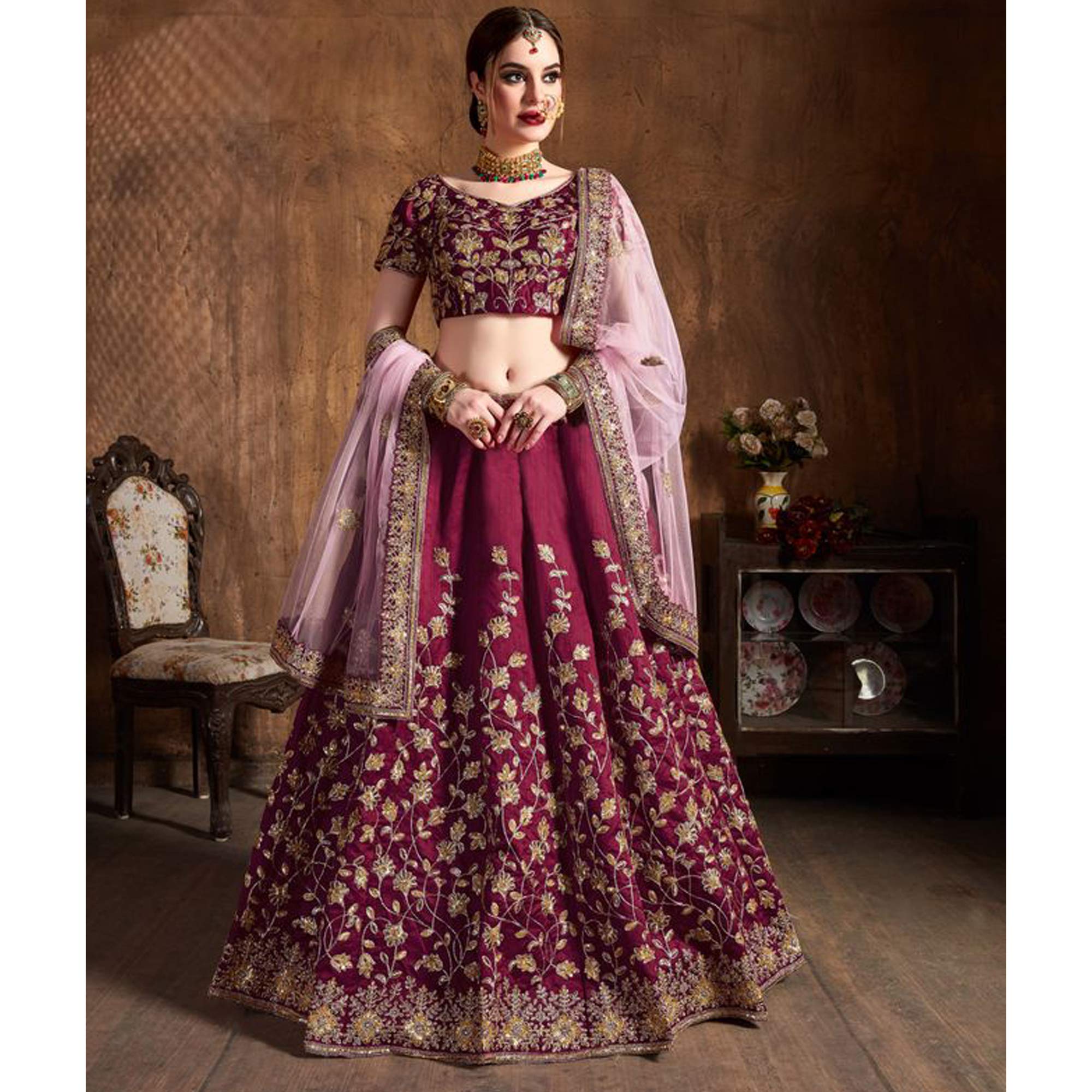 Blue Raw Silk Indian Designer Semi-Stitched Lehenga Choli Set with Dupatta - Elegant Bridal Wedding Outfit for Mehndi, Sangeet & Reception