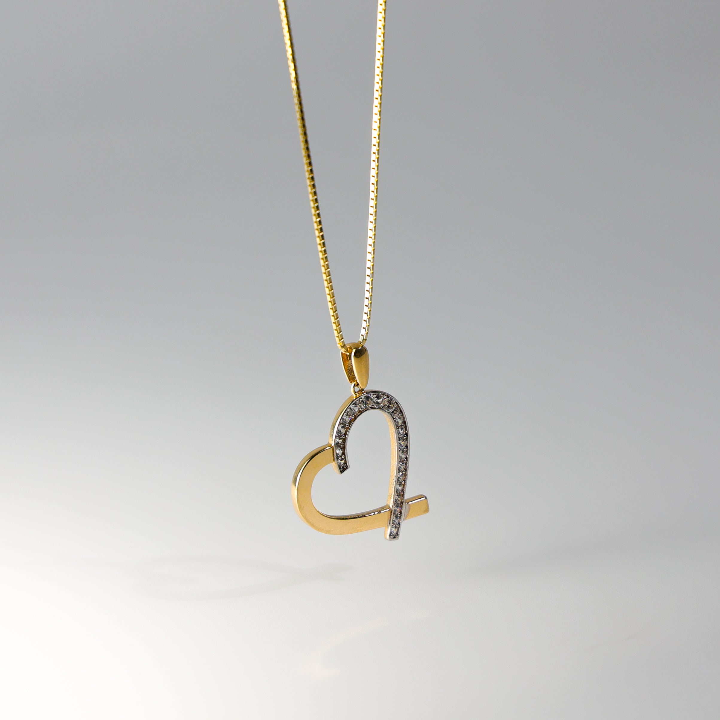 Elegant Gold Heart Pendant Necklace with Cubic Zirconia - Model 1770 | Perfect for Valentine's Day, Anniversary Gifts & Romantic Occasions