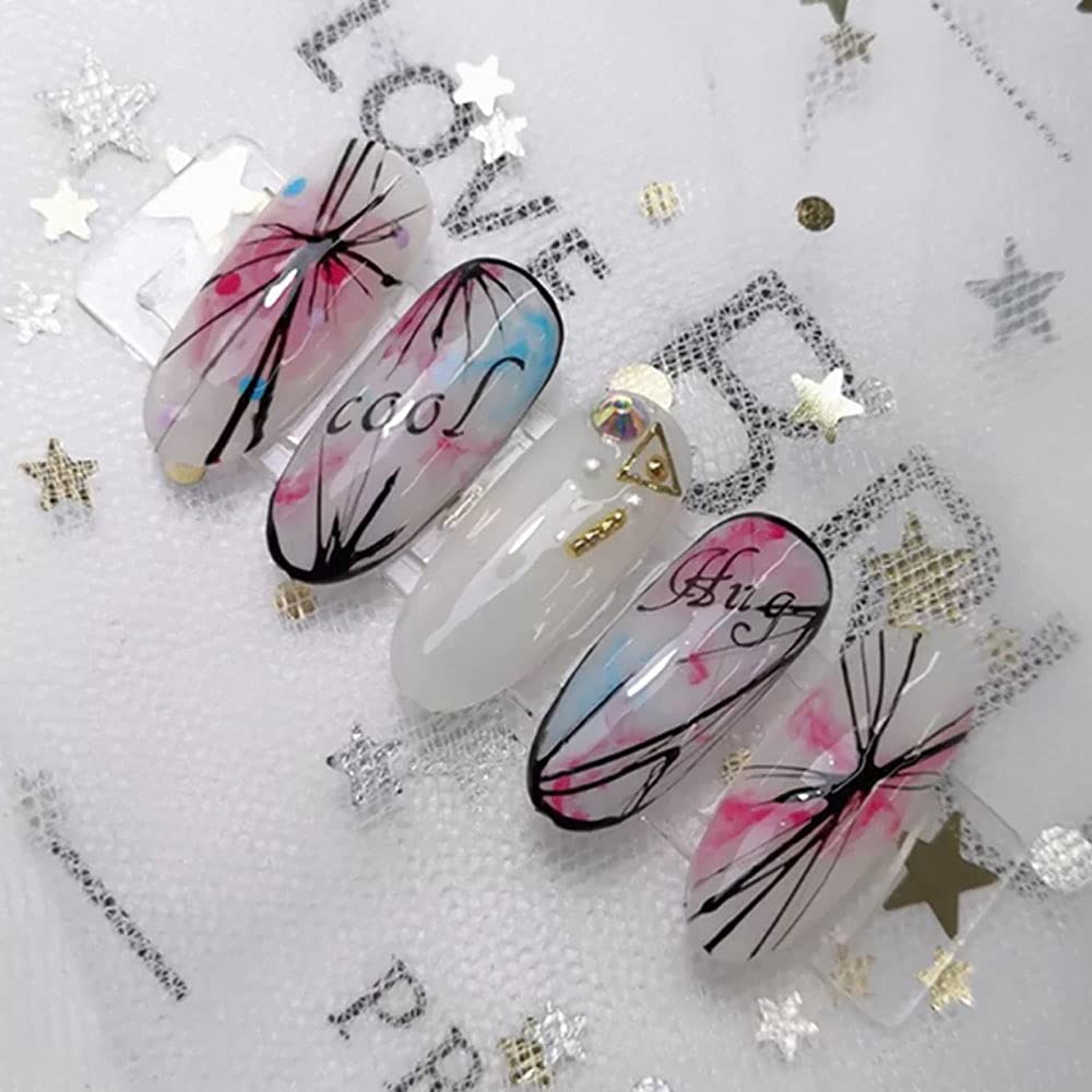 D.B.Z. ® White & Black Spider Gel Nail Polish Kit - Thin Brush for Nail Art, UV LED Gel Paint for Drawing & Painting - Perfect for Salon, Home Manicure & Nail Art Designs