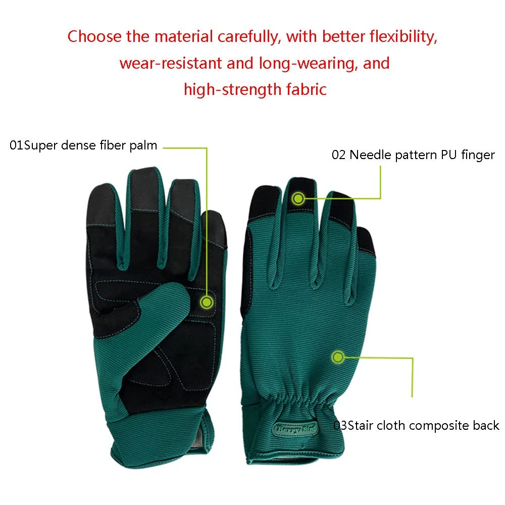 Stab-Resistant Gardening Gloves - Thick & Durable Wear-Resistant Gloves for Floral Planting, Rose Pruning & Outdoor Work - Perfect for Landscaping, Yard Work & Thorn Protection