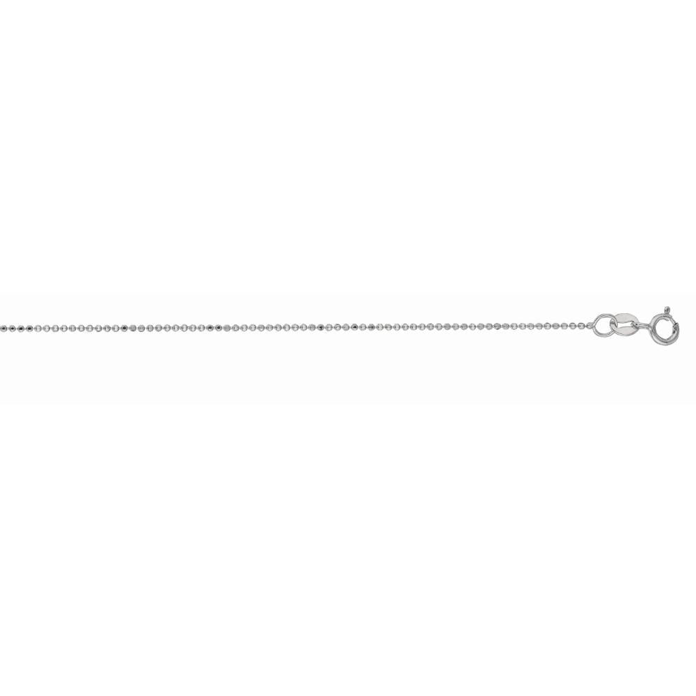 14K Gold 0.9mm Diamond Cut Bead Chain Necklace - Dainty & Elegant Jewelry for Women, Perfect for Layering, Gifts & Everyday Wear