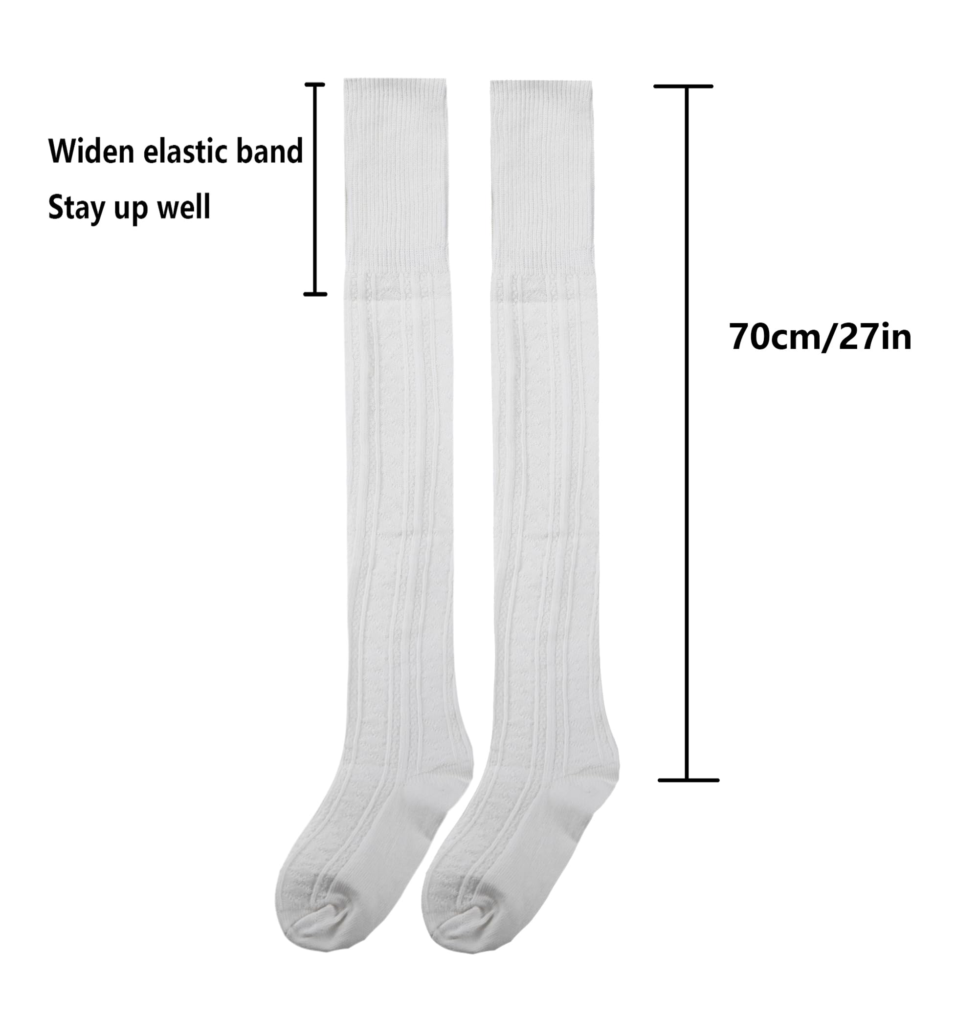 Bestjybt Women's Thigh High Socks - Cotton Cable Knit Over The Knee Boot Stockings, Long Warm Leg Warmers for Winter, Fall Fashion & Boot Pairing