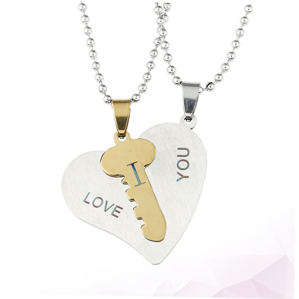 GALPADA 2 Pairs Matching Couple Necklaces for Women - Heart Lock Pendant Birthstone Relationship Necklace Set, Friendship Jewelry Gift for Her, Perfect for Anniversaries, Valentine's Day & Romantic Dates
