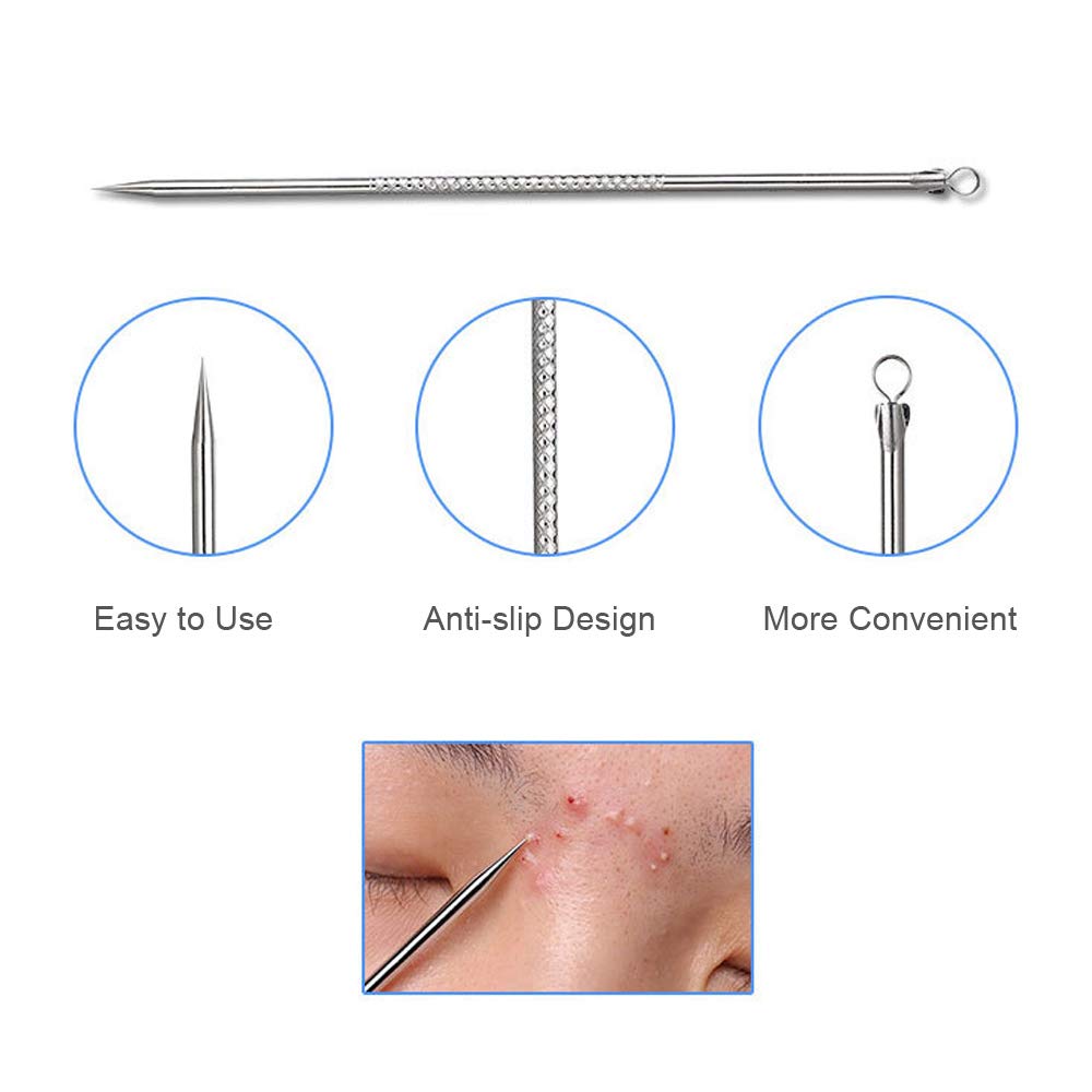 4-in-1 Acne Blackhead Remover Kit - Professional Comedone Extractor & Pimple Popper Tool Set for Face, Nose & Skin Care - Perfect for Home Spa & Acne Treatment