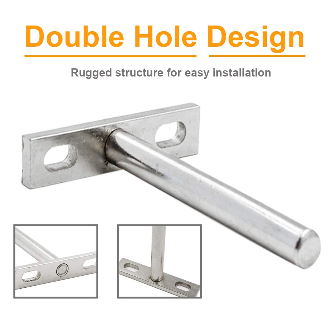 Luomorgo 4 Pack 3 Inch Floating Shelf Brackets - Heavy Duty Hidden Shelf Supports for Wood Shelves, Includes Screws & Wall Anchors - Perfect for Living Room, Bedroom, Kitchen Storage & Display