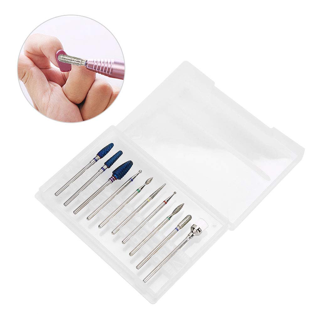Professional Electric Nail Drill Machine Kit - 10pcs High Efficiency Nail Drill Bits & Grinding Heads for DIY Nail Art, Manicure & Pedicure | Perfect for Home Salon, Professional Nail Technicians & Beauty Enthusiasts | Great for Gel Polish Removal, Acrylic Nails & Nail Extensions