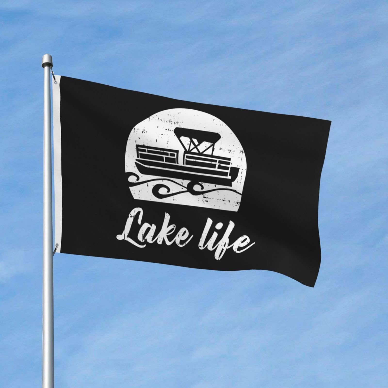 3x5 Ft Double Sided Pontoon Boat Flags - Durable Outdoor Polyester Decor Banner for Lake Life, Backyards & Courtyards | Perfect for Boating, Patio Parties & Summer Decor