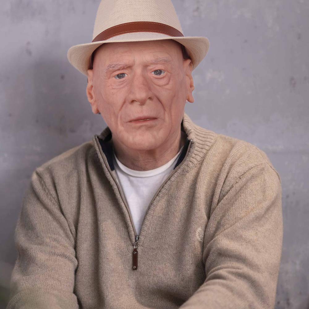Realistic Old Man Silicone Mask for Adults - Halloween Cosplay, Disguise Costume & Crossdressing - Perfect for Parties, Pranks, and Theatrical Performances
