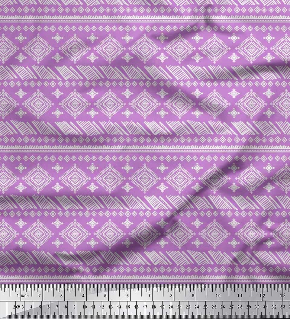 Soimoi Moss Georgette Brown Fabric by The Yard - 42 Inch Wide Aztec African Print Fabric with Bold Geometric Patterns for Dresses, Curtains & Home Decor | Fashion & Interior Design Material