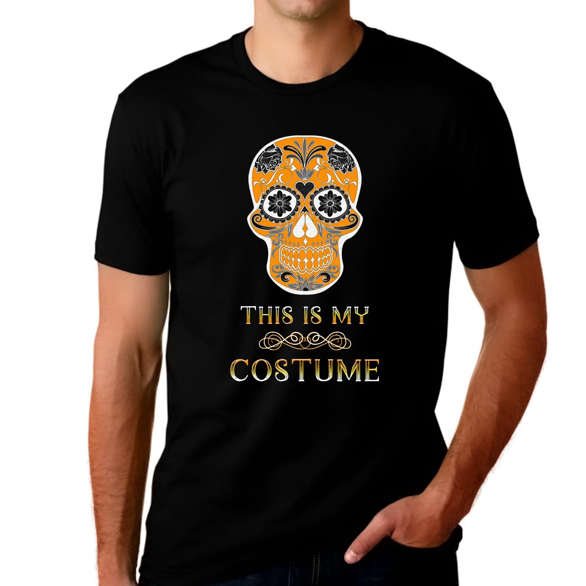 Funny Skeleton Shirt for Men - Cool Skull Graphic Tee - Halloween Costume & Casual Wear - Perfect for Halloween Parties, Cosplay, and Everyday Streetwear