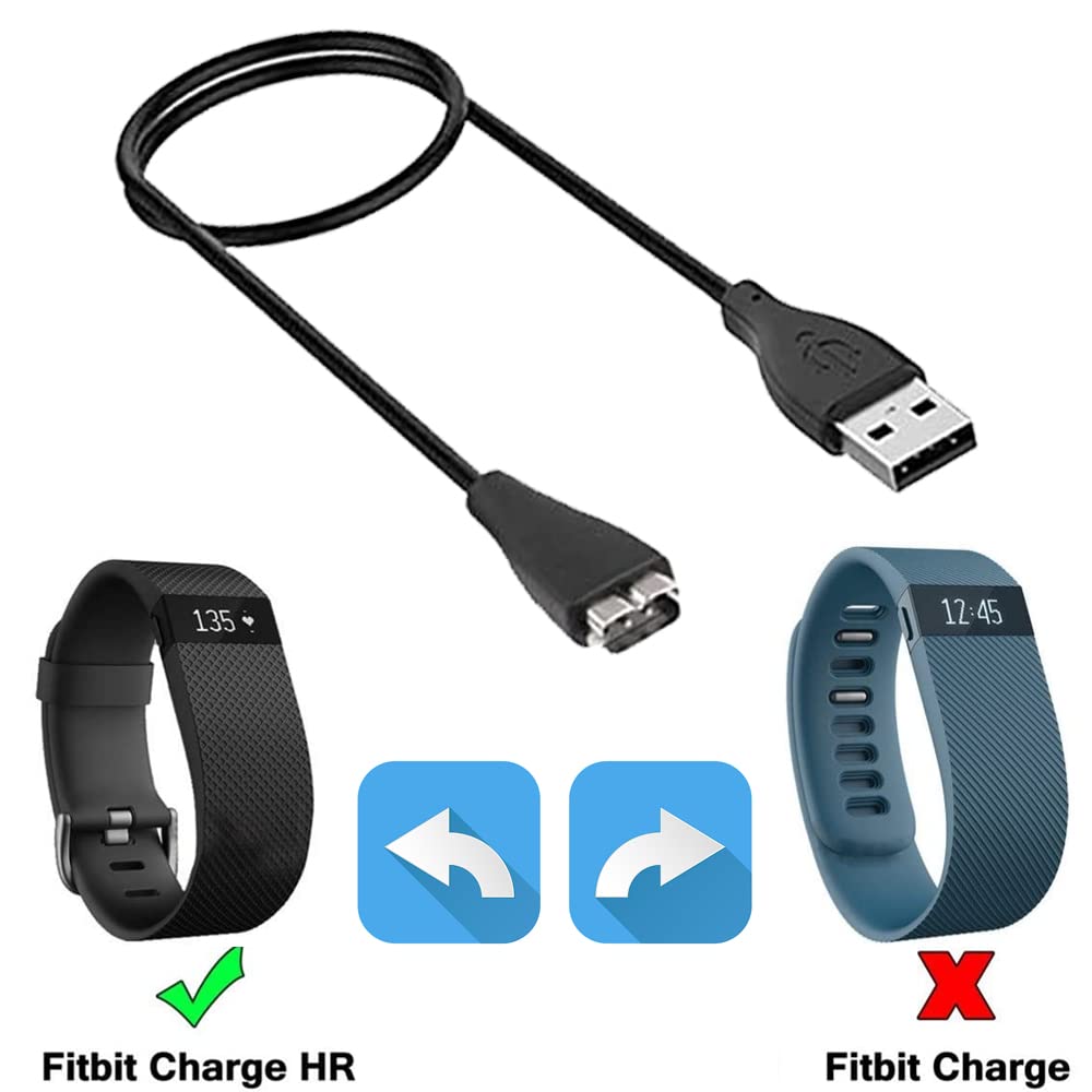 Fitbit Charge HR Charger - 2 Pack Replacement USB Cable for Activity Trackers | Home & Gym Use